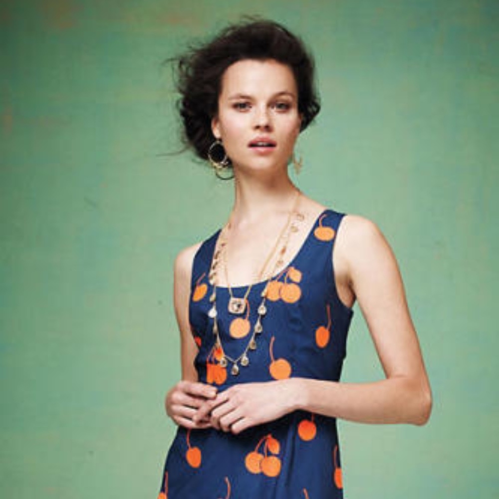 NWT Anthropologie Cherry Drop Sheath dress Size 2